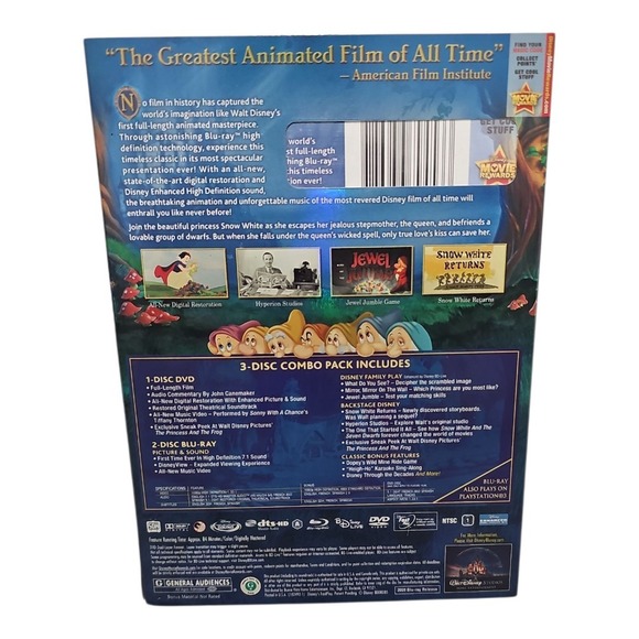 Walt Disney Snow White and The Seven‎ Dwarfs Diamond Edition Blu-Ray + DVD NEW - Picture 2 of 2